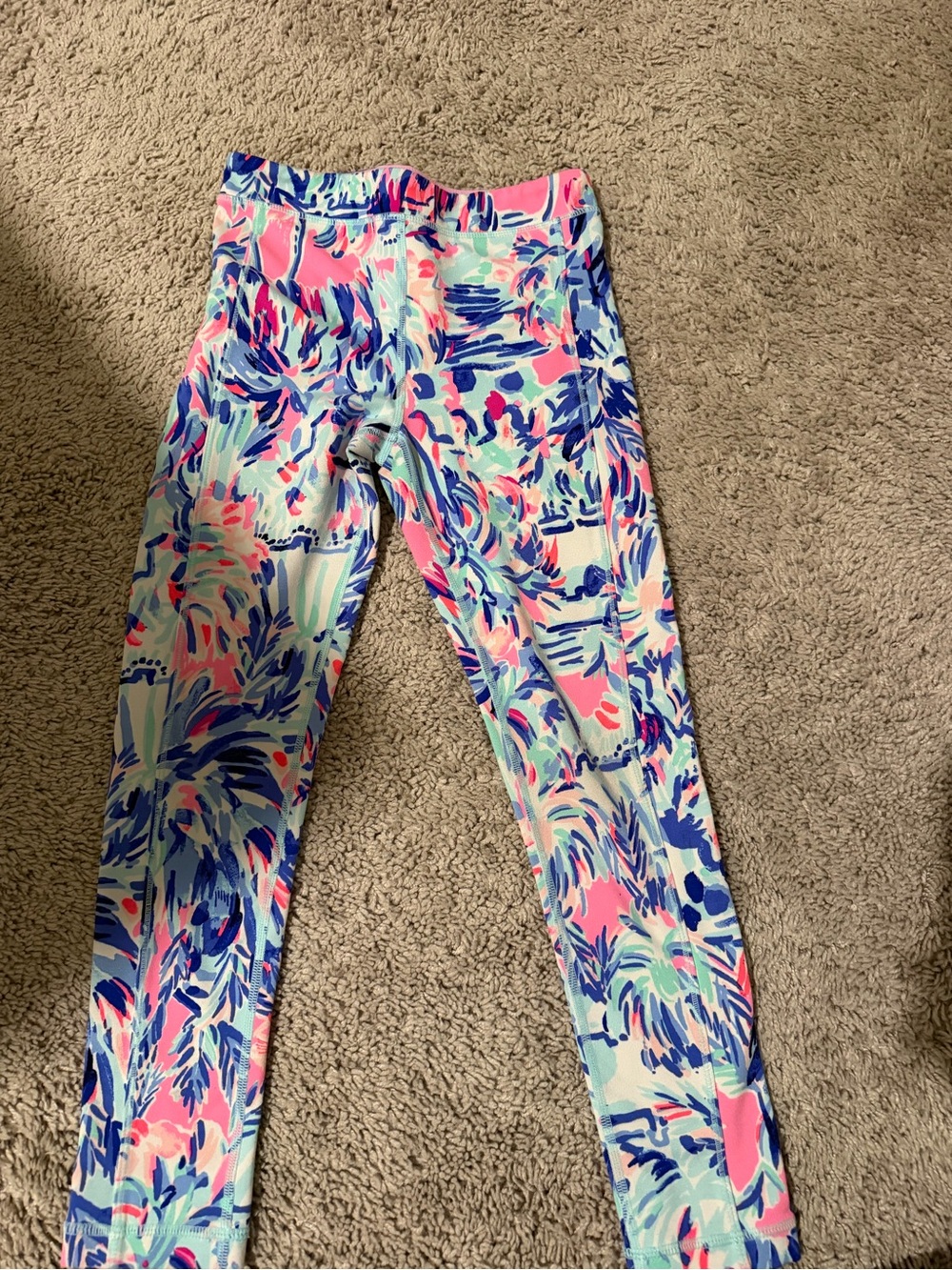 Lilly Pulitzer Girls' Tropical Print Leggings - Pink, Blue, Mint